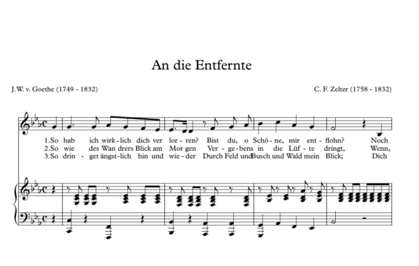 An die Entfernte- Zelter - Lieder