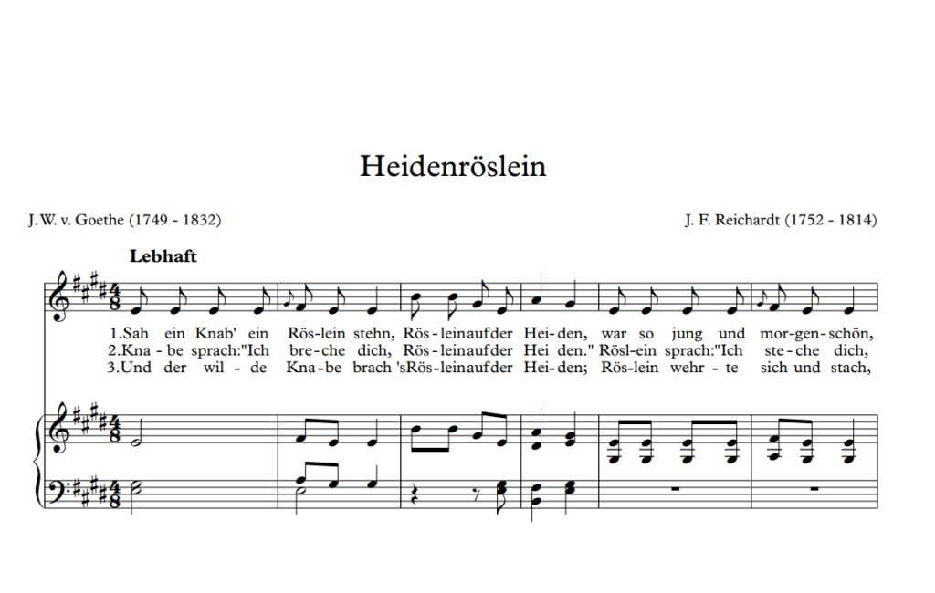 Heidenröslein - Reichardt - Lieder