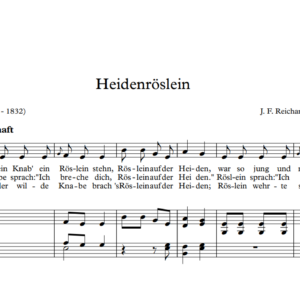 Heidenröslein - Reichardt - Lieder