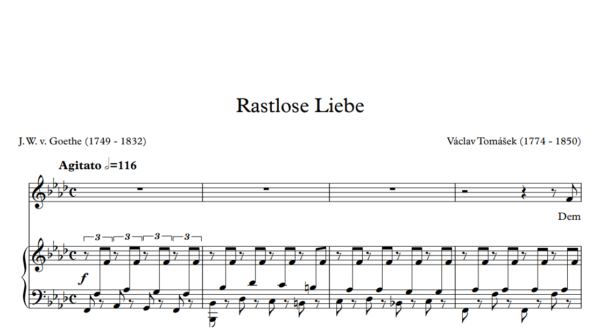 Rastlose Liebe Tomaschek - Lieder